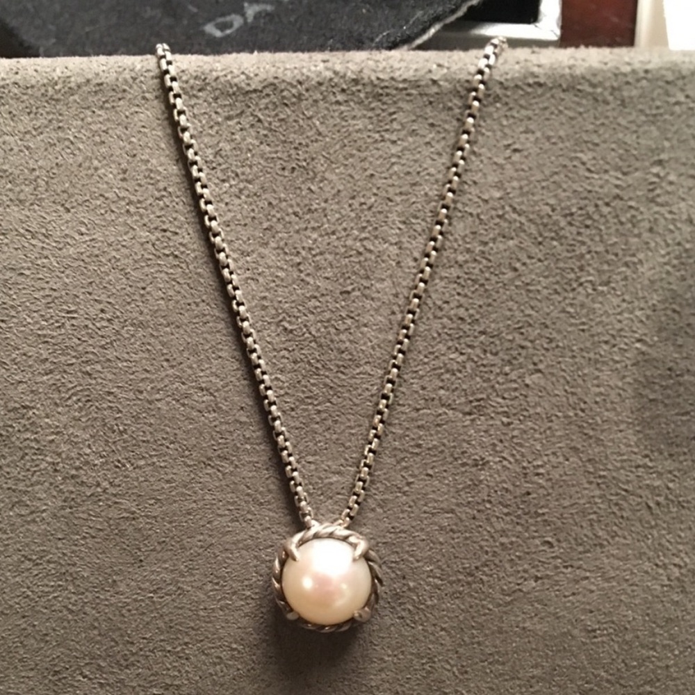 David Yurman petite chatelaine necklace in silver with pearl - Picture 4 of 4